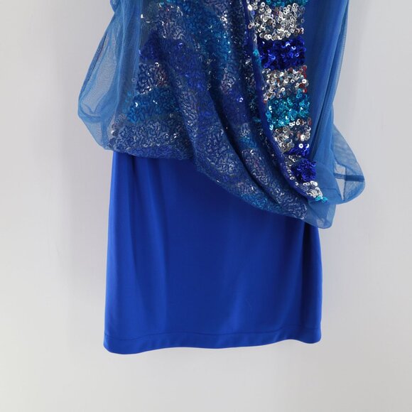 Hailey Logan By Adrianna Papell Sequin Bodycon Dress Womens 5/6 Blue Mermaidcore - Picture 6 of 10